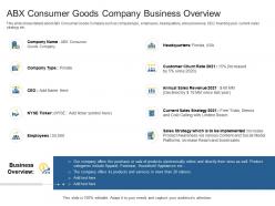 Sales action plan to boost top line revenue growth abx consumer goods company