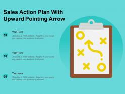 Sales action plan with upward pointing arrow