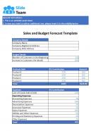 Sales And Budget Forecast Template Excel Spreadsheet Worksheet Xlcsv XL SS