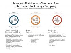 Sales and distribution channels of an information technology company