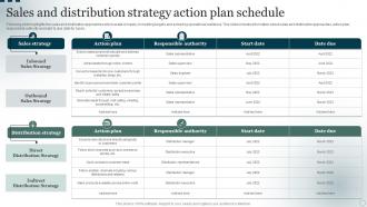Sales And Distribution Strategy Action Plan Schedule