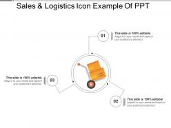 Sales and logistics icon example of ppt