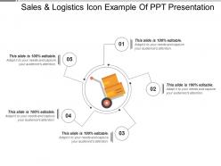 Sales and logistics icon example of ppt presentation