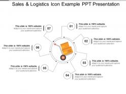 Sales and logistics icon example ppt presentation