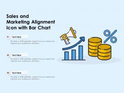 Sales and marketing alignment icon with bar chart