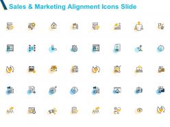 Sales and marketing alignment icons slide targets powerpoint slides