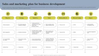 Sales And Marketing Plan For Business Development