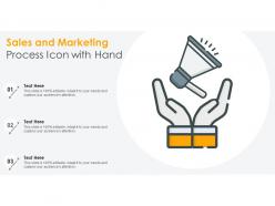 Sales and marketing process icon with hand