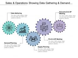 Sales and operations showing data gathering and demand planning