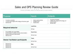 Sales and ops planning review guide