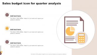 Sales Budget Icon For Quarter Analysis