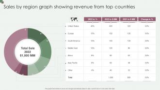 Sales By Region Graph Showing Revenue From Top Countries