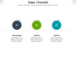 Sales checklist ppt powerpoint presentation gallery structure cpb