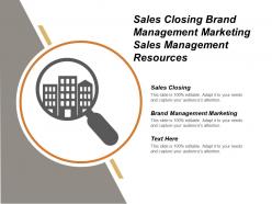 Sales Closing Brand Management Marketing Sales Management Resources