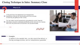 Sales Closing Techniques To Seal The Deal Training Ppt Idea Captivating