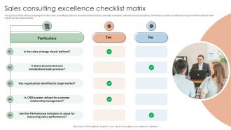 Sales Consulting Excellence Checklist Matrix