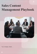 Sales Content Management Playbook Report Sample Example Document