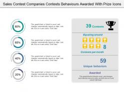 Sales contest companies contests behaviors awarded with prize icons