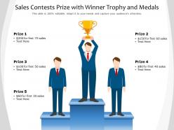 Sales contests prize with winner trophy and medals