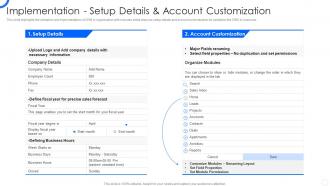 Sales CRM Cloud Implementation Implementation Setup Details And Account Customization