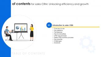 Sales CRM Unlocking Efficiency And Growth Table Of Content SA SS