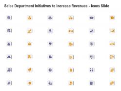 Sales department initiatives to increase revenues icons slide