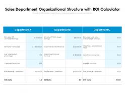 Sales department organizational structure with roi calculator