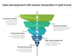 Sales development with interest generation in split funnel
