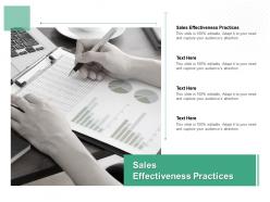 Sales effectiveness practices ppt powerpoint presentation show introduction cpb