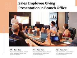 Sales employee giving presentation in branch office