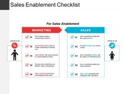 Sales enablement checklist powerpoint slide backgrounds