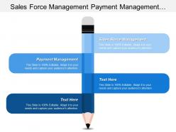 Sales Force Management Payment Management Resource Development Management