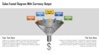 Sales funnel diagram with currency output powerpoint template