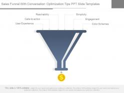 Sales funnel with conversation optimization tips ppt slide templates