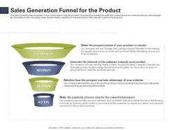 Sales generation funnel for the product raise start up capital from angel investors ppt information