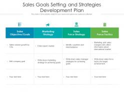 Sales goals setting and strategies development plan