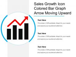 Sales growth icon colored bar graph arrow moving upward