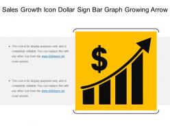 Sales growth icon dollar sign bar graph growing arrow