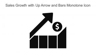 Sales Growth With Up Arrow And Bars Monotone Icon In Powerpoint Pptx Png And Editable Eps Format
