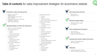 Sales Improvement Strategies For Ecommerce Website Powerpoint Presentation Slides Content Ready Template