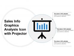 Sales info graphics analysis icon with projector