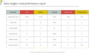 Sales Insight E Mail Performance Report