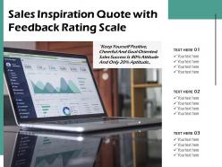Sales inspiration quote with feedback rating scale