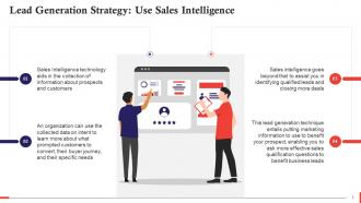 Sales Intelligence As A Lead Generation Strategy Training Ppt