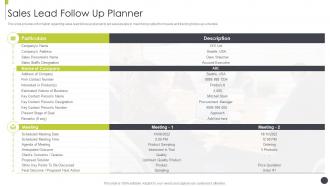 Sales lead follow up planner sales best practices playbook