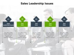 Sales leadership issues ppt powerpoint presentation model picture cpb