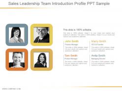 Sales leadership team introduction profile ppt sample