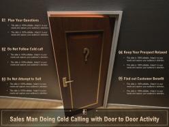 Sales man doing cold calling with door to door activity