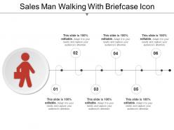 Sales man walking with briefcase icon ppt images