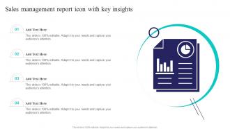 Sales Management Report Icon With Key Insights